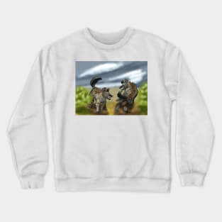 Hyena Cubs Playing Crewneck Sweatshirt